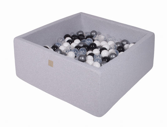 Piscine à balles carrée grise "Coton" + 400 balles  MEOWBABY