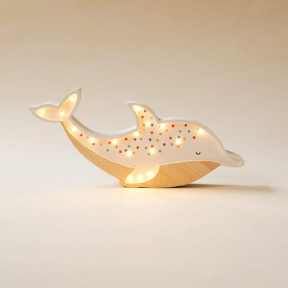 ROOMGAGA wooden dolphin lamp