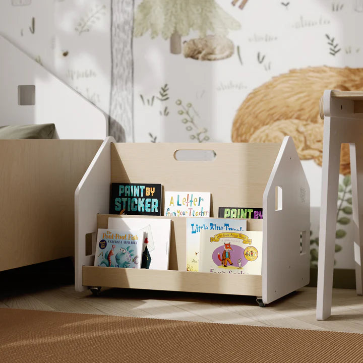 Bibliothèque double-face sur roulettes BUSYKIDS