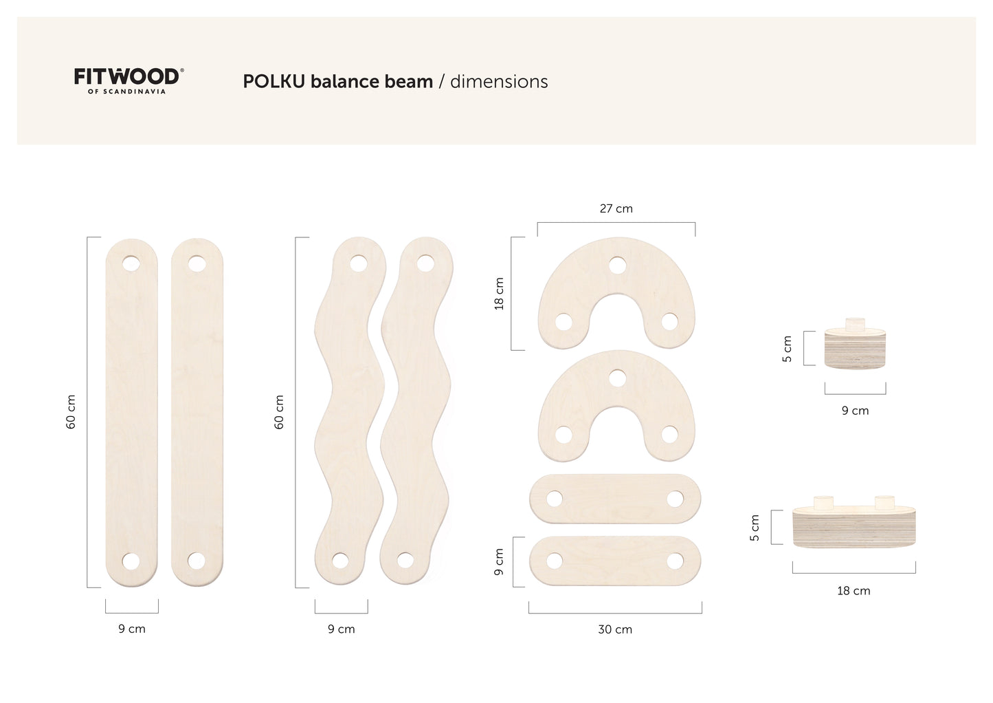 Balance beam S "Polku" FITWOOD