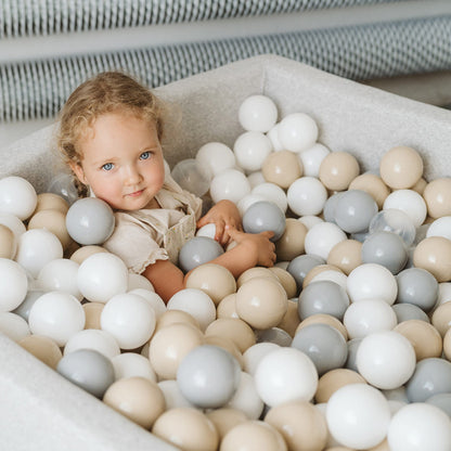 Dark gray square fabric ball pool + 400 MEOWBABY balls