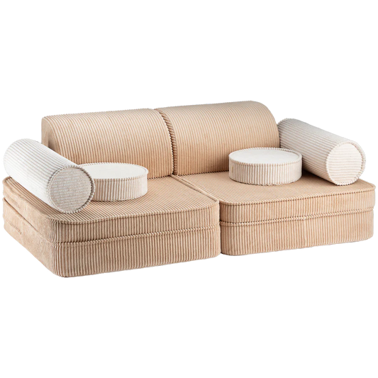 WIGIWAMA beige velvet modular sofa