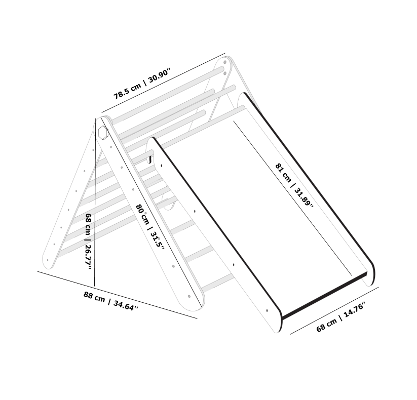 Triangle de motricité "Pikler" + planche DUCKWOOD