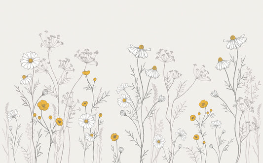 Papier peint panoramique "Fleurs de camomille" LILIPINSO