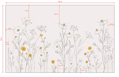 Panoramic wallpaper "Chamomile flowers" LILIPINSO