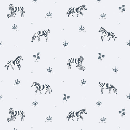 Children's wallpaper "Zebra pattern blue background" LILIPINSO