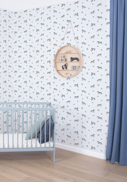 Children's wallpaper "Zebra pattern blue background" LILIPINSO