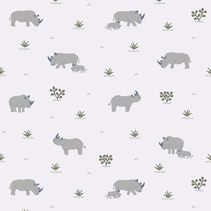 Children's wallpaper "Rhinoceros pattern gray background" LILIPINSO