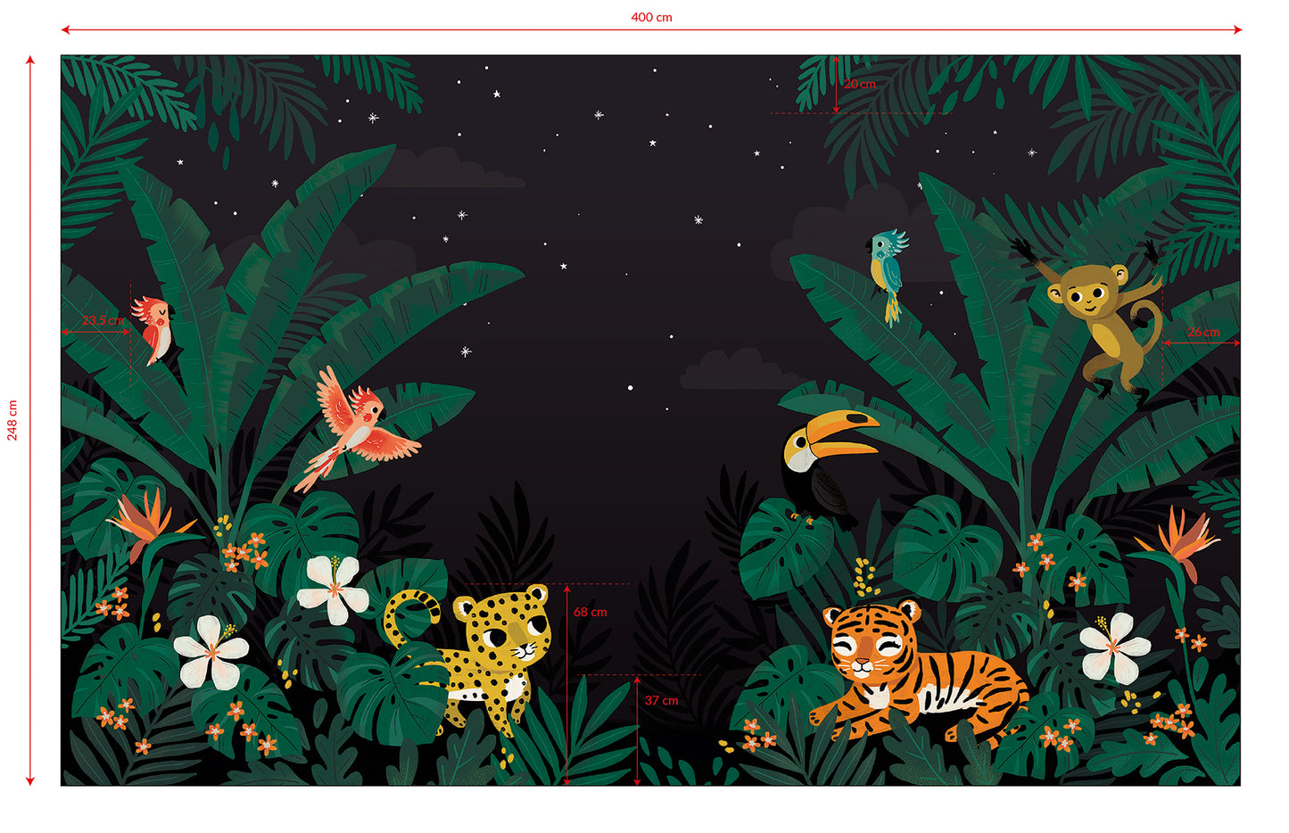 Panoramic wallpaper "Jungle animals" LILIPINSO