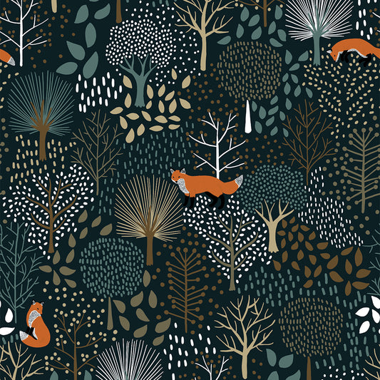 Children's wallpaper "Forest and fox patterns" LILIPINSO