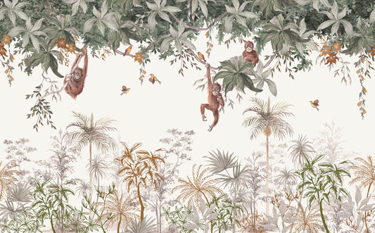 Papier peint panoramique "Les singes" LILIPINSO
