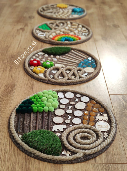 Tapis sensoriel, set de 4 îles