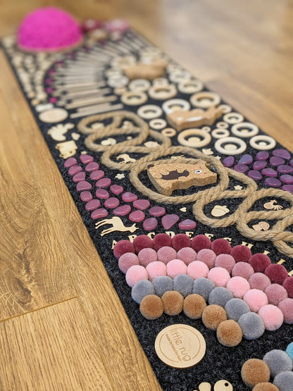 Tapis sensoriel "L" rose & bleu