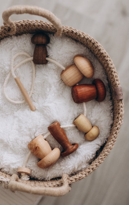 Jeu de laçage "champignon" en bois ODEAS