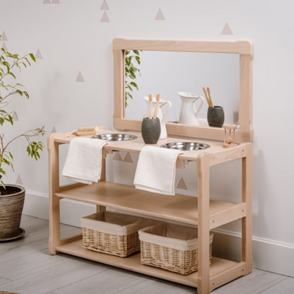 Double Montessori sink + WOODJOY mirror