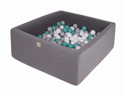 Dark gray square fabric ball pool + 400 MEOWBABY balls