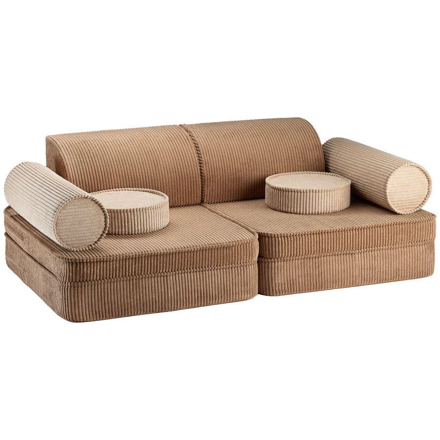 Brown velvet modular sofa WIGIWAMA