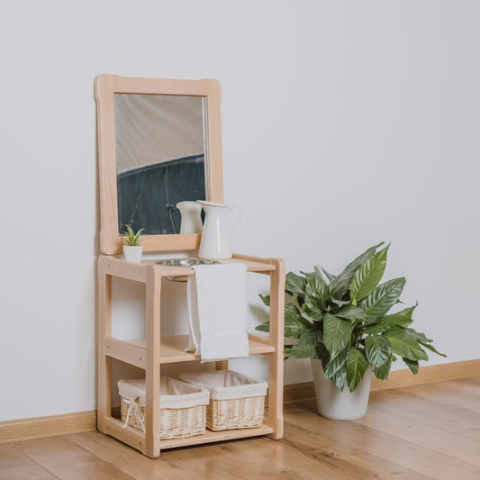 Lavabo Montessori mini + miroir WOODJOY