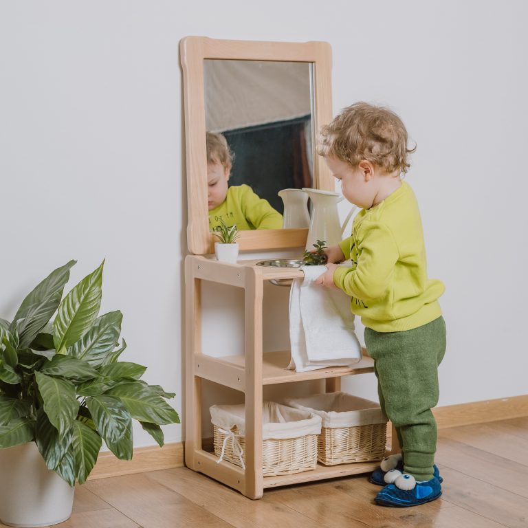 Mini Montessori sink + WOODJOY mirror