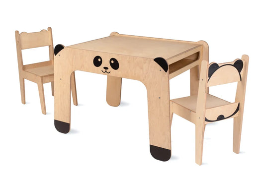 Ensemble table et chaises "Panda" avec tableau noir WILDKIDS